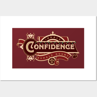 Inhale Confidence Exhale Doubt – Vintage Illustration Inspirational Posters and Art